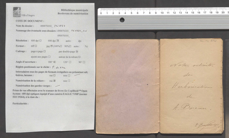 Notes extraites des herborisations de A. Boreau