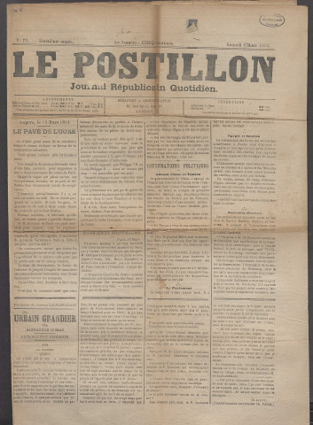 Le postillon. 15 mars 1884 (2e année, n° 73)