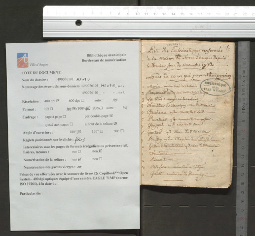 Le clergé d'Anjou pendant la Révolution ; liste des ecclésiastiques incarcérés, déportés, arrêtés, disparus ou guillotinés depuis 1792