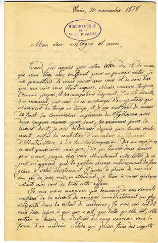 Correspondance de Duchartre [avec Gubler]