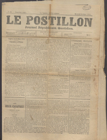Le postillon. 26 mars 1884 (2e année, n° 84)