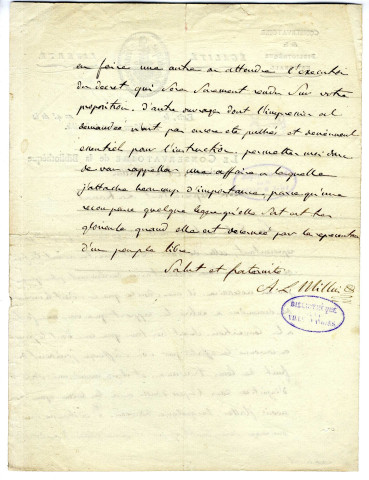 Correspondance de A.-L. Millin [à Joseph Lakanal]