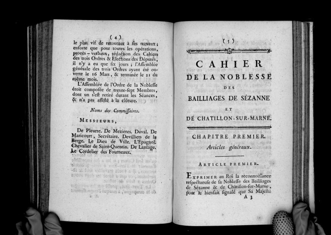 Cahier de la noblesse des bailliages de Sézanne et de Châtillon-sur-Marne