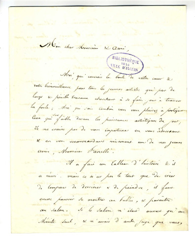 Correspondance de Garnier-Pages avec Pierre-Jean David d'Angers