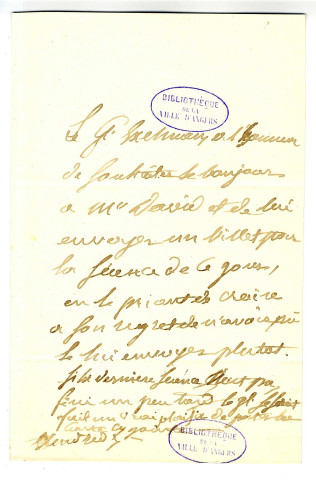 Correspondance du général Exelmans avec Pierre-Jean David d'Angers