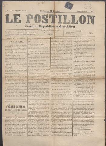 Le postillon. 12 janv. 1884 (2e année, n° 11)