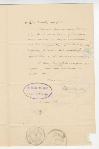 Correspondance d'Edouard Charton avec Pierre-Jean David d'Angers