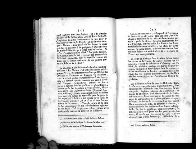 Lettre des avocats au Parlement de Toulouse à Mgr le garde des sceaux sur les nouveaux édits transcrits par les commissaires de Sa Majesté dans les registres du Parlement, le 8 mai 1788