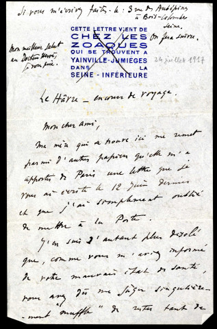 Lettres de René Fauchois à Jean Huré