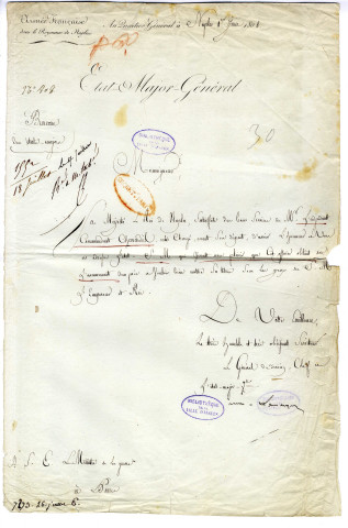 Correspondance du général Lamarque [au Ministre de la guerre]