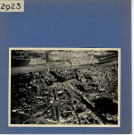 Angers : Vue aérienne de la rive gauche (quartiers Saint-Laud et de l'Évière, château, boulevard du Roi-René))