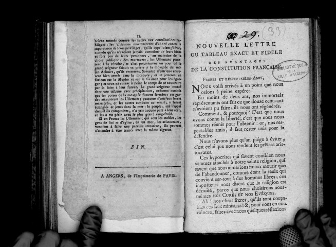 Nouvelle lettre, ou tableau exact et fidèle des avantages de la nouvelle Constitution française