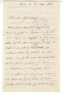Correspondance de Quoy [à Gaudichaud et à Gubler]