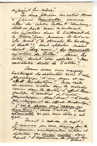Correspondance de Alex Harvey, médecin [à Gubler]