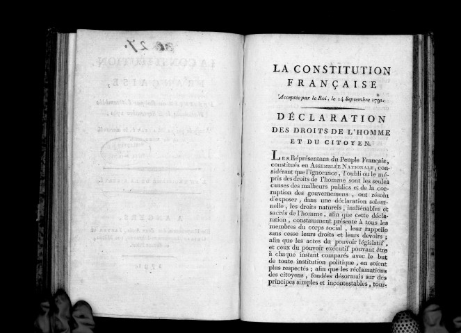 La Constitution française présentée au roi par l'Assemblée nationale, le 3 septembre 1791