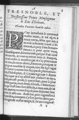 Les dicts des Sept Sages, ensemble plusieurs autres sentences latines, extraites de divers bons et anciens auteurs, avec leur exposicion françoise, par Charles Fontaine, parisien