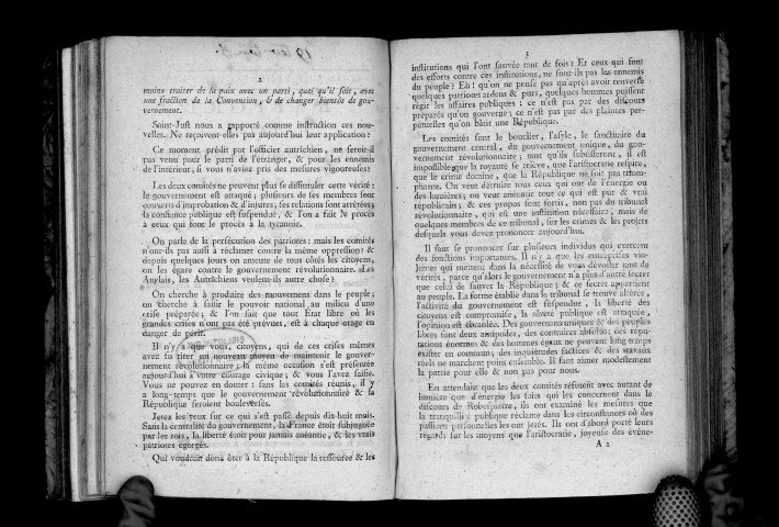 Rapport à la Convention par Barère sur la conspiration de Robespierre, Couthon, Saint-Just, etc. 9 thermidor an II