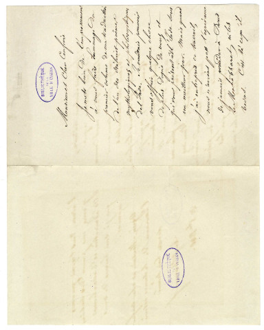 Correspondance de Eugène Burnouf, et L. Delisle, née Burnouf [à Pierre-Jean David d'Angers]