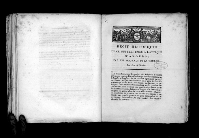 Récit historique de ce qui s'est passé à l'attaque d'Angers par les brigands de la Vendée, les 13 et 14 frimaire, Signé : J.-A. Vial