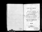 Lettre des avocats au Parlement de Toulouse à Mgr le garde des sceaux sur les nouveaux édits transcrits par les commissaires de Sa Majesté dans les registres du Parlement, le 8 mai 1788