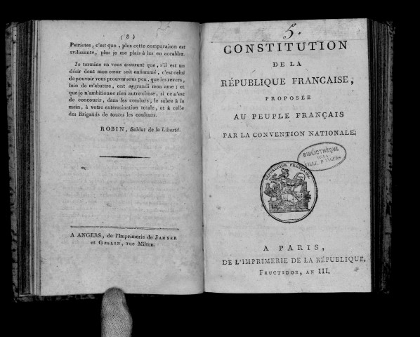 Constitution de la République française, proposée au peuple français par la Convention nationale.