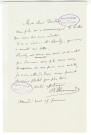 Correspondance du B. Thénard [à Gubler]