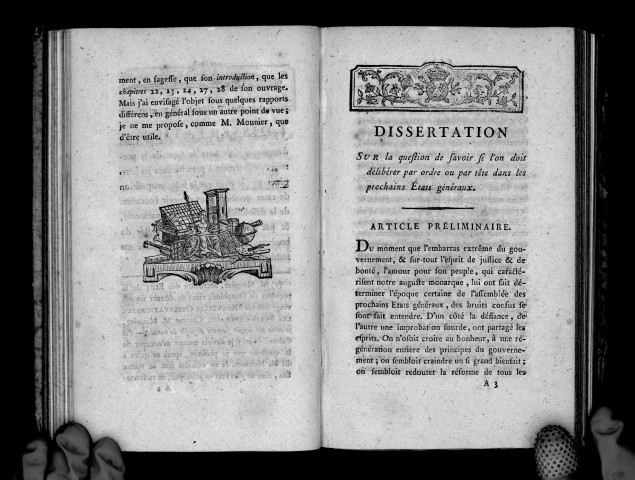 Dissertation sur la question de savoir si l'on doit délibérer par ordre ou par tête dans les prochains Etats-Généraux, par M. Brouet
