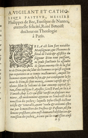Deux traictés esquels il est monstré que la confession sacramentelle, dicte vulgairement auriculaire, est de droict divin : l'un de maistre René Benoist Angevin, docteur regent en theologie à Paris : l'autre de maistre Pierre Caroli, aussi en son vivant docteur en théologie audict Paris.