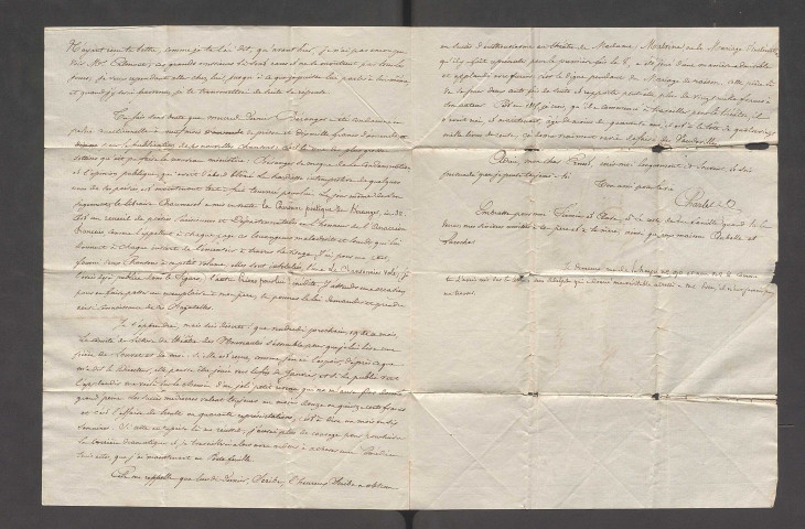 Lettre autographe signée adressée à Madame Veuve Thomé