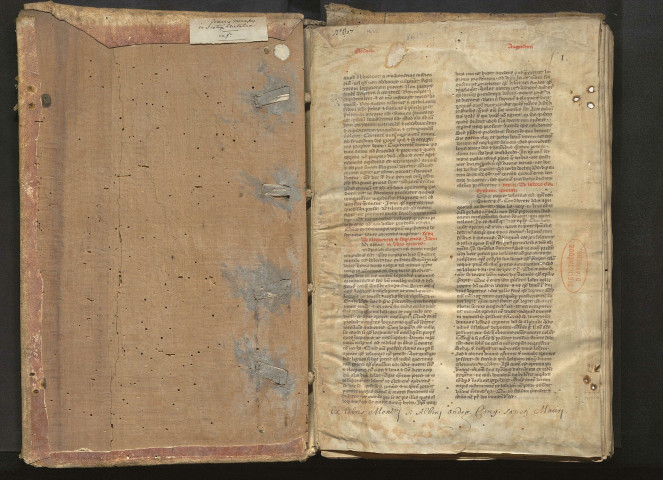 Jean Le Moine. « In Dei nomine, amen. Secundum Philosophum scire est semper causam cognoscere... Explicit apparatus Sexti libri Decretalium, a domino Johanne Monacho compositus, et cetera. Finito libro, scriptor ad Deum est. Qui scripsit carmen, sit benedictus, amen, amen, amen, amen »
