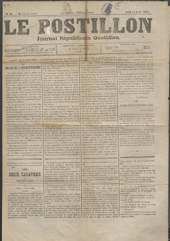 Le postillon. 10 avril 1884 (2e année, n° 99)