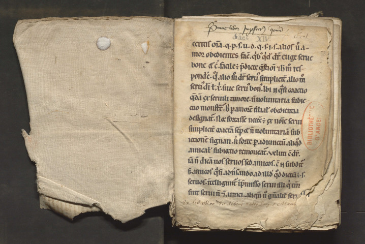 Fragment d'un commentaire d'Abailard sur les épîtres de S. Paul. Premiers mots : « Feceritis omnia q. p. s. u. d. q. s. i. s., alios vero amor obedientes facit... »