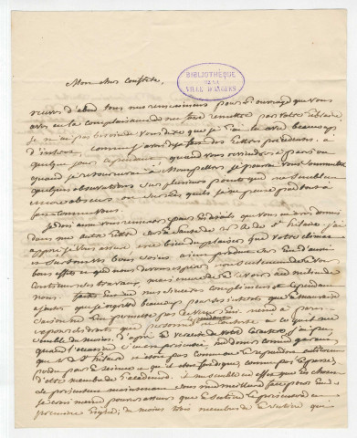 Correspondance de Henri Ducrotay de Blainville [au Dr Lallemand et au Dr Frolich]