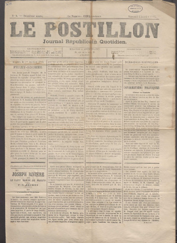 Le postillon. 2 janv. 1884 (2e année, n° 2)