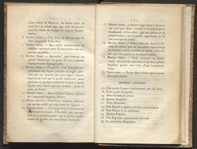 Catalogue des antiquités, tableaux, dessins, pierres gravées, médailles, et objets divers, qui composent la collection de M. le baron Alquier... La vente de cette collection se fera à l'hôtel de Bullion, salle n° 4, le 27 juin 1825, et jours suivants, de midi précis à 4 heures du soir. L'exposition publique aura lieu le dimanche 26 du même mois