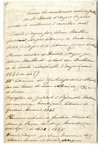 11 - Autographes de Mme David d'Angers