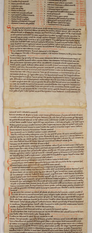 Cartulaire de l'abbaye de Notre-Dame du Ronceray, en six rouleaux opisthographes. « Quintus rotulus » : longueur 5,100 m. Cent chartes, table en tête.