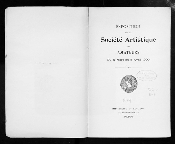 [8ème] Exposition de la Société artistique des amateurs, du 6 mars au 3 avril 1909