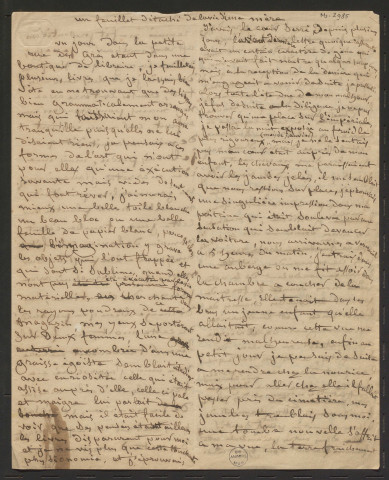 Un feuillet détaché de la vie d'une mère