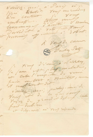 Mon bien cher ami, je suis venu passer quelques semaines...