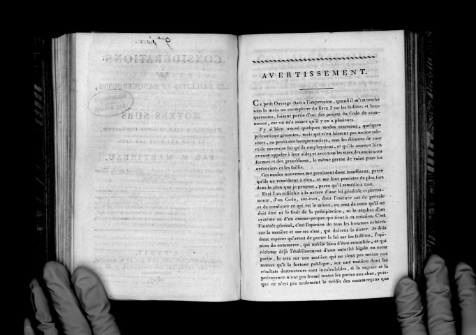 Considérations sur les faillites et banqueroutes, par M. Martineau