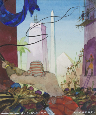 Hagadah ; [signé en bas à gauche par] Jean A. Mercier