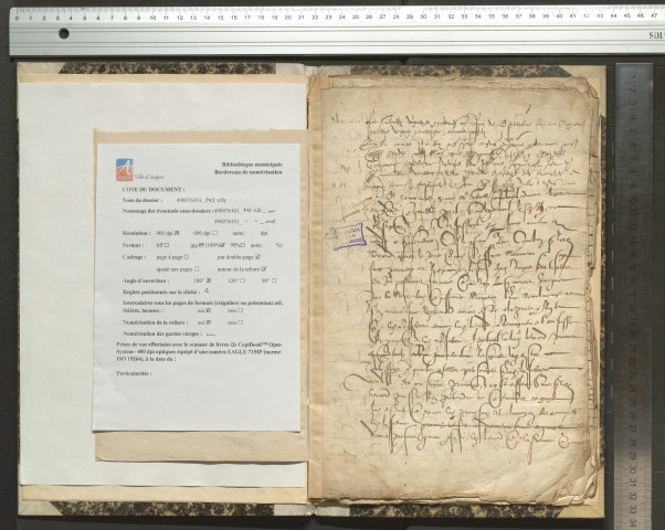 Documents relatifs aux traites foraines d'Anjou : 1593, 1594, 1636, 1640