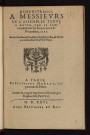 Remonstrance à messieurs de l'Assemblée tenue à Rouen, par le commandement du roy, au mois de novembre 1596, par M. René Benoist