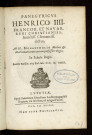 Panegyricus Henrico IIII Francorum et Navar. regi dictus ab H. Monantholio medico in schola regia Lutetiae Parisiorum, XVI kal. jun. 1574