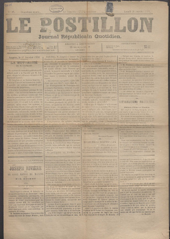 Le postillon. 28 janv. 1884 (2e année, n° 27)