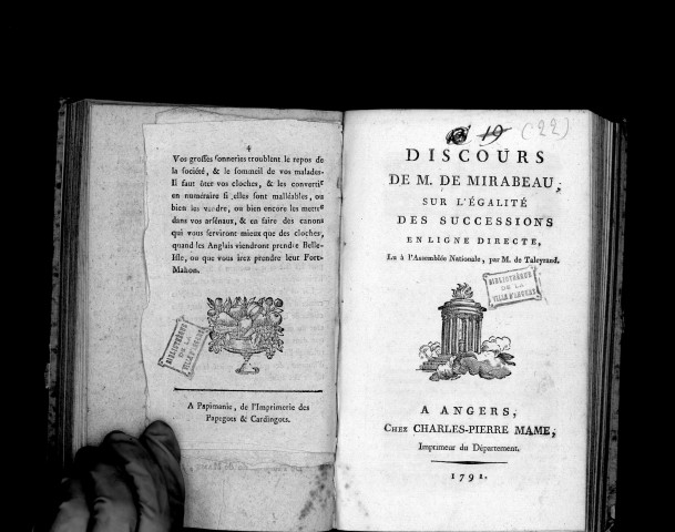 Discours de M. de Mirabeau sur l'égalité des successions en ligne directe