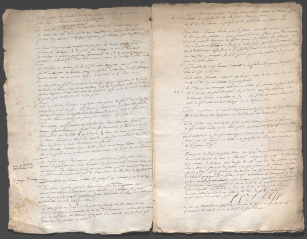 Pont d'Orléans (1751-1760), sur les dessins et devis de Hupeau ; détail estimatif de travaux. Pont de Saumur (1756-1757) ; fondations