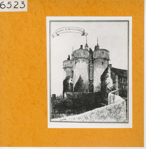 Montreuil-Bellay : Château (Atlas Célestin Port, planche 64, gravure)