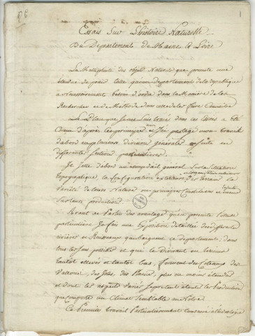 Essais sur l'histoire naturelle du département de Maine-et-Loire (Angers, 1807).